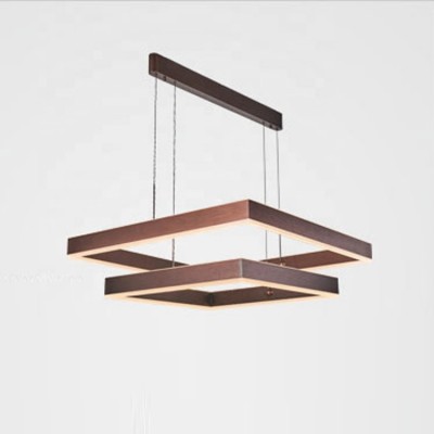 CE approval rectangle shape led pendant lamp coffee color  Zhongshan lamps chandelier