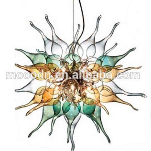 Handmade Blown Muticolor Art Stained Glass Chilli Chandelier Pendant Light